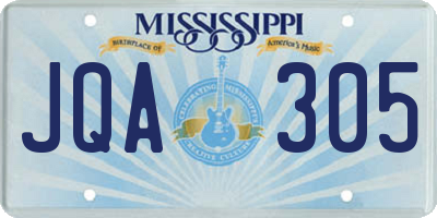 MS license plate JQA305