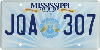 MS license plate JQA307