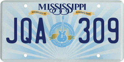 MS license plate JQA309