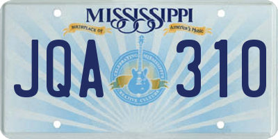 MS license plate JQA310