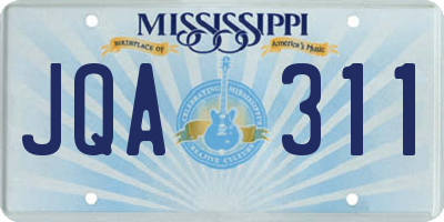 MS license plate JQA311