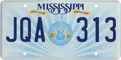 MS license plate JQA313