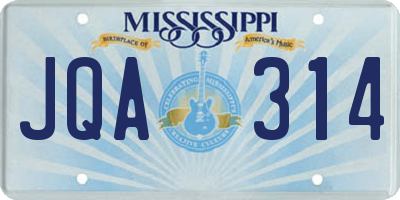 MS license plate JQA314