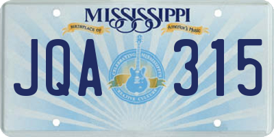 MS license plate JQA315