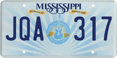 MS license plate JQA317