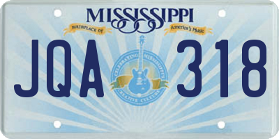 MS license plate JQA318