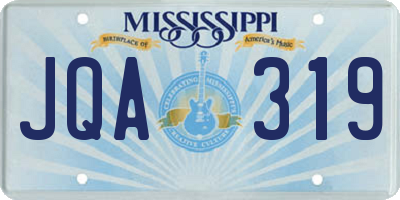 MS license plate JQA319