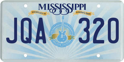 MS license plate JQA320