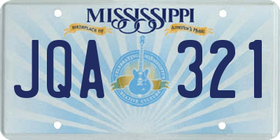 MS license plate JQA321