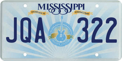 MS license plate JQA322