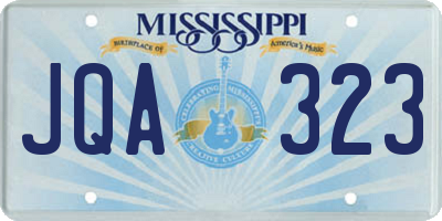 MS license plate JQA323