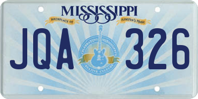 MS license plate JQA326