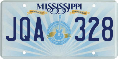 MS license plate JQA328