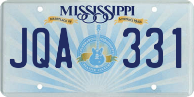 MS license plate JQA331