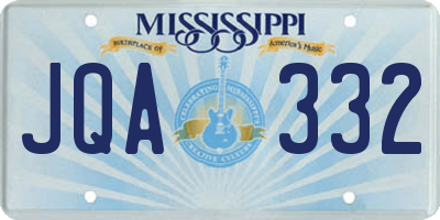 MS license plate JQA332