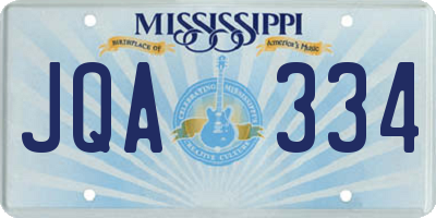 MS license plate JQA334