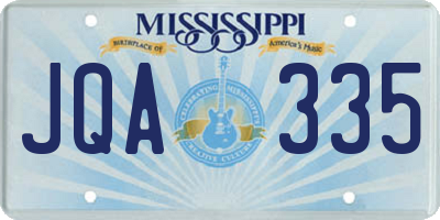MS license plate JQA335