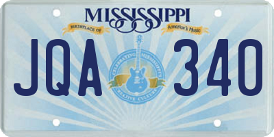 MS license plate JQA340