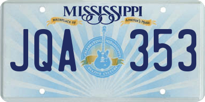 MS license plate JQA353