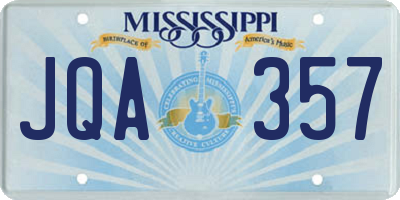 MS license plate JQA357