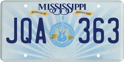 MS license plate JQA363