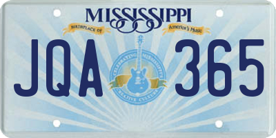 MS license plate JQA365