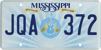 MS license plate JQA372