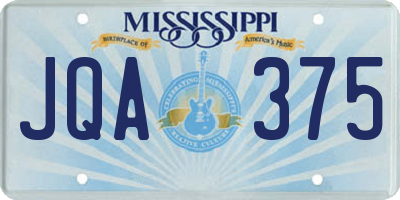 MS license plate JQA375