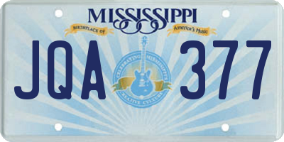 MS license plate JQA377