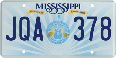MS license plate JQA378