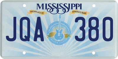 MS license plate JQA380