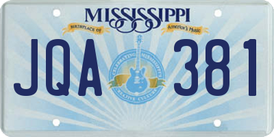 MS license plate JQA381