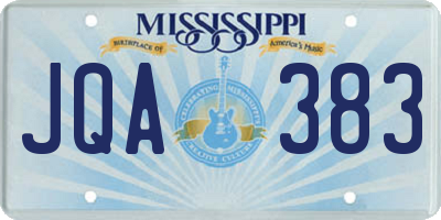 MS license plate JQA383