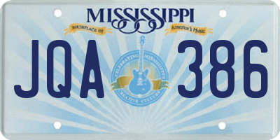 MS license plate JQA386