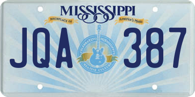 MS license plate JQA387