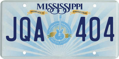 MS license plate JQA404