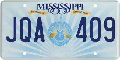 MS license plate JQA409