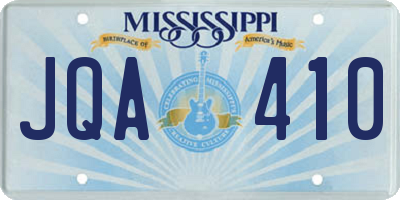 MS license plate JQA410