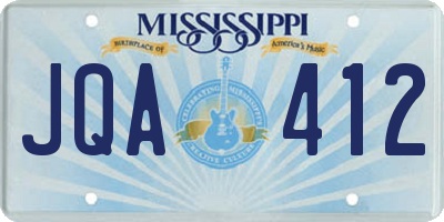 MS license plate JQA412