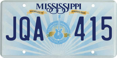 MS license plate JQA415