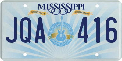 MS license plate JQA416