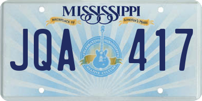 MS license plate JQA417