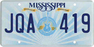 MS license plate JQA419