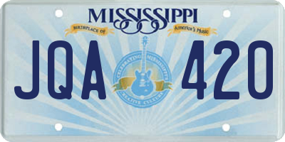 MS license plate JQA420