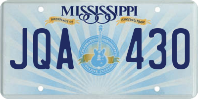 MS license plate JQA430