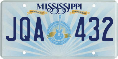 MS license plate JQA432