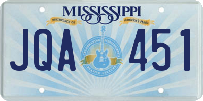 MS license plate JQA451