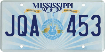 MS license plate JQA453
