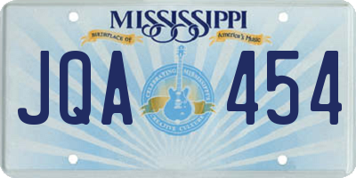 MS license plate JQA454