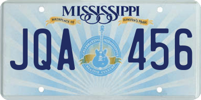 MS license plate JQA456